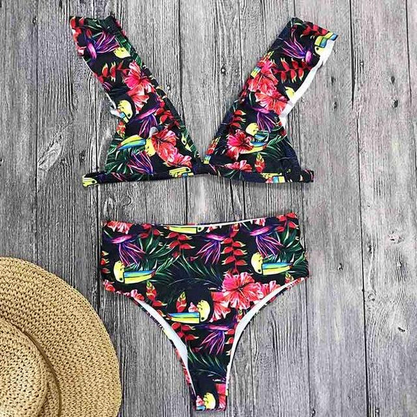 Kelly Tropical Ruffle Bikini - Swimberry